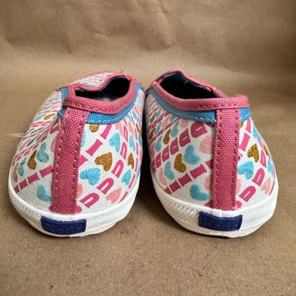 Keds Pink and Blue I Love You Glitter Slip On Canvas Sneaker. Size 10 - Picture 4 of 8